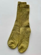 Load image into Gallery viewer, natural dye socks, harlequin marigold, large