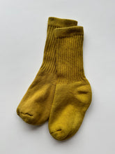 Load image into Gallery viewer, natural dye socks, harlequin marigold, small