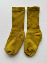 Load image into Gallery viewer, natural dye socks, harlequin marigold, small