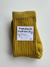 Load image into Gallery viewer, natural dye socks, harlequin marigold, small