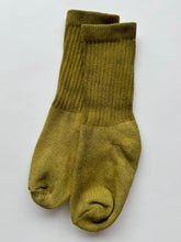 Load image into Gallery viewer, natural dye socks, harlequin marigold dark, small