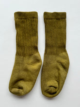 Load image into Gallery viewer, natural dye socks, harlequin marigold dark, small