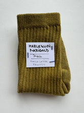 Load image into Gallery viewer, natural dye socks, harlequin marigold dark, small
