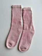 Load image into Gallery viewer, natural dye socks, washed cochineal, large