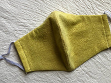 Load image into Gallery viewer, raw silk face mask naturally dyed with osage wood
