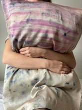 Load image into Gallery viewer, naturally dyed silk pillowcase - hibiscus stripe