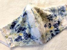 Load image into Gallery viewer, raw silk face mask naturally dyed - garden