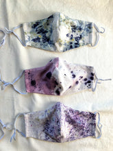 Load image into Gallery viewer, raw silk face mask naturally dyed - garden