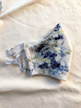 Load image into Gallery viewer, raw silk face mask naturally dyed - garden
