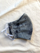 Load image into Gallery viewer, raw silk face mask naturally dyed - ink
