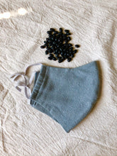 Load image into Gallery viewer, Naturally Dyed, Raw Silk Face Mask, with Black Beans