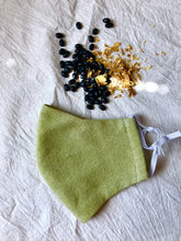 Load image into Gallery viewer, raw silk face mask naturally dyed with black beans & osage wood