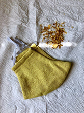 Load image into Gallery viewer, raw silk face mask naturally dyed with osage wood