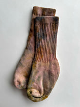 Load image into Gallery viewer, natural dye socks, flowers and cochineal, small
