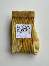 Load image into Gallery viewer, natural dye socks, flowers and osage wood, small
