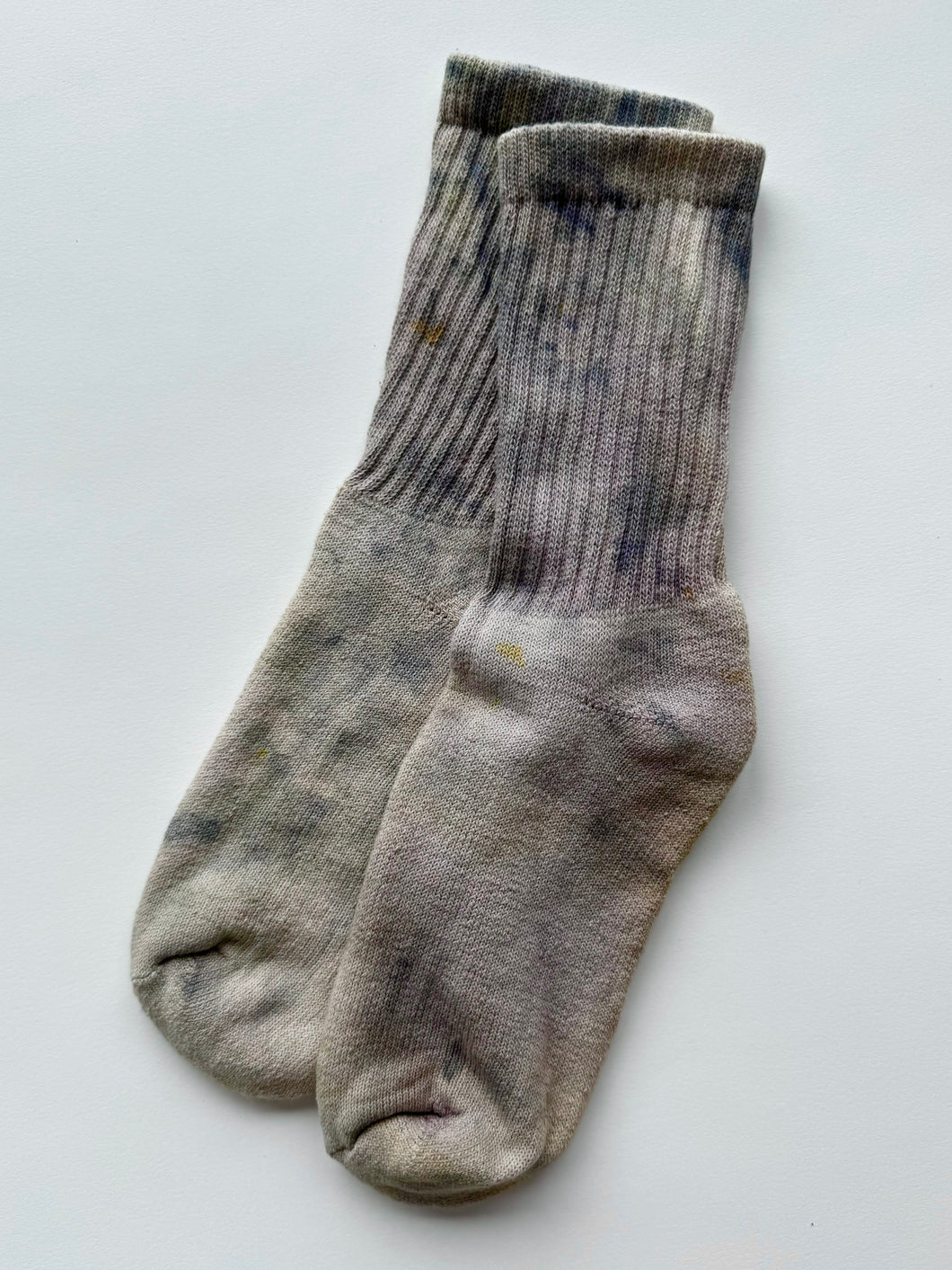 natural dye socks, hibiscus and logwood, medium