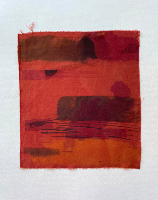 madder root - naturally dyed textile