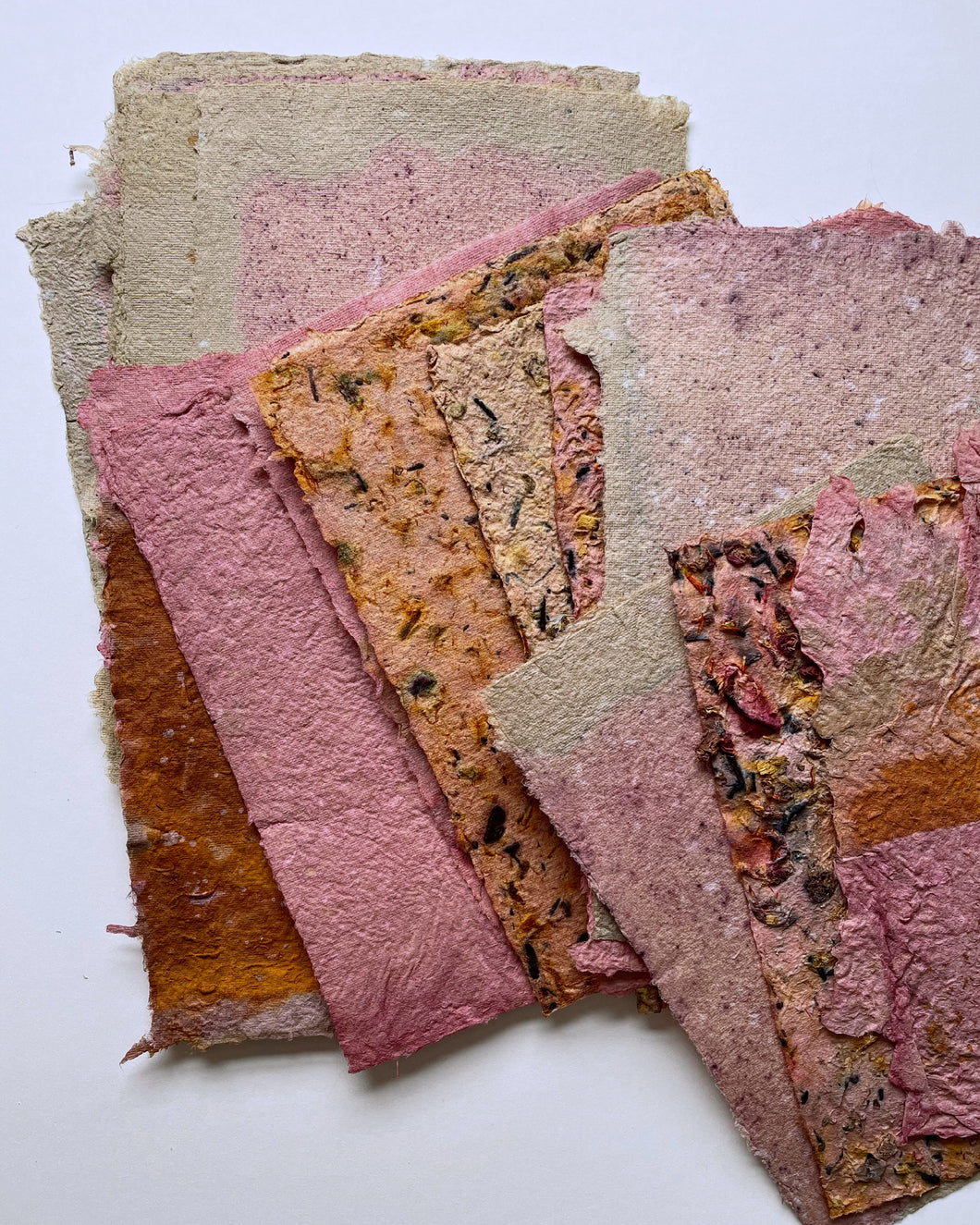 handmade naturally dyed paper - 15 6x8