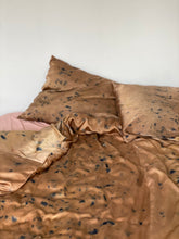 Load image into Gallery viewer, naturally dyed silk duvet cover - toasted flower
