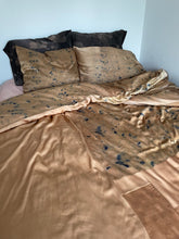 Load image into Gallery viewer, naturally dyed silk duvet cover - toasted flower
