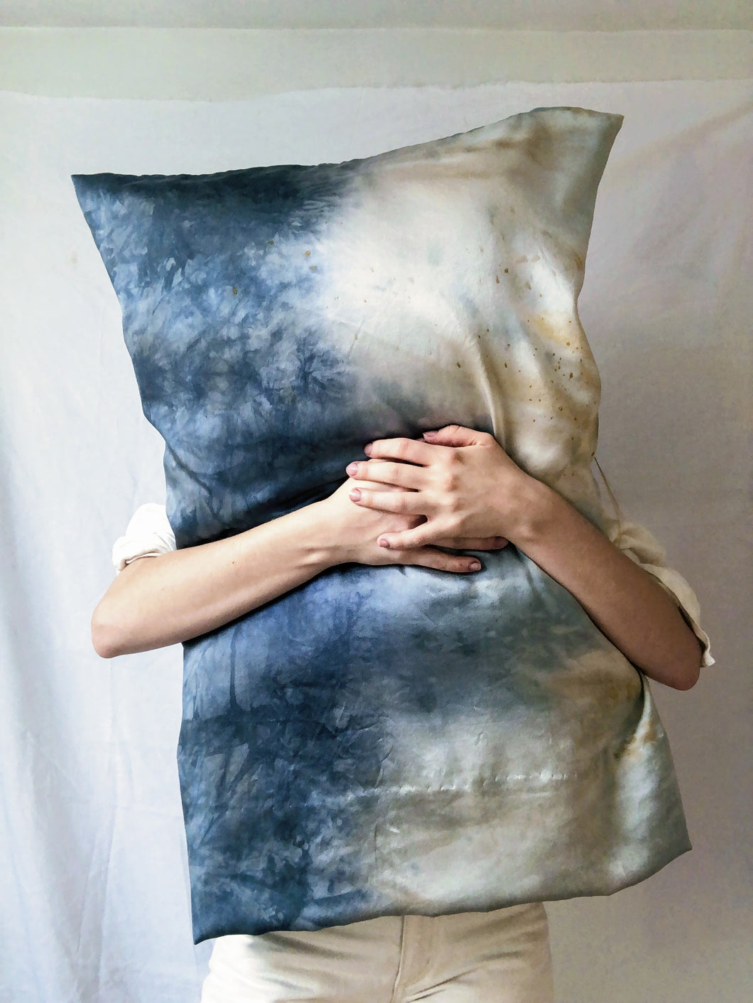 naturally dyed silk pillowcase - twilight