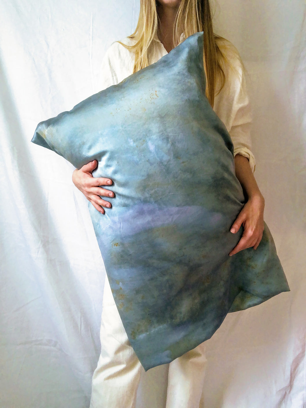 naturally dyed silk pillowcase - mineral