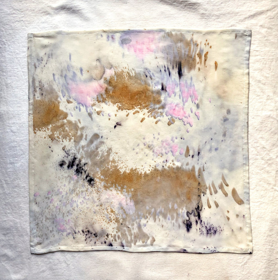 naturally dyed silk scarf- winter watercolor
