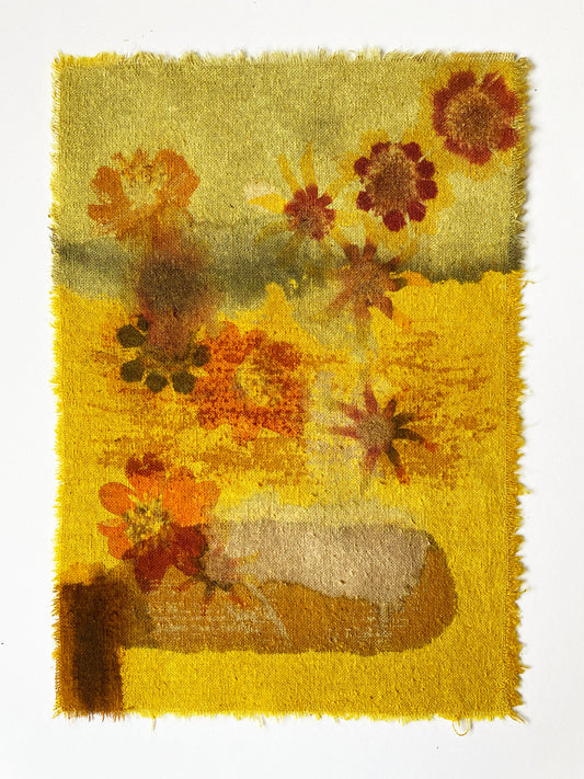 bouquet in yellow - naturally dyed textile
