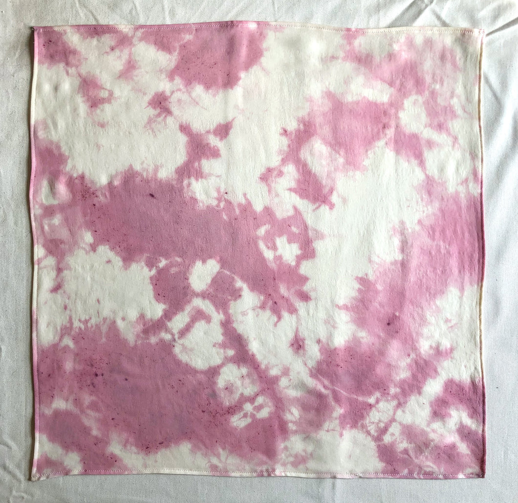 naturally dyed silk scarf - strawberry marble