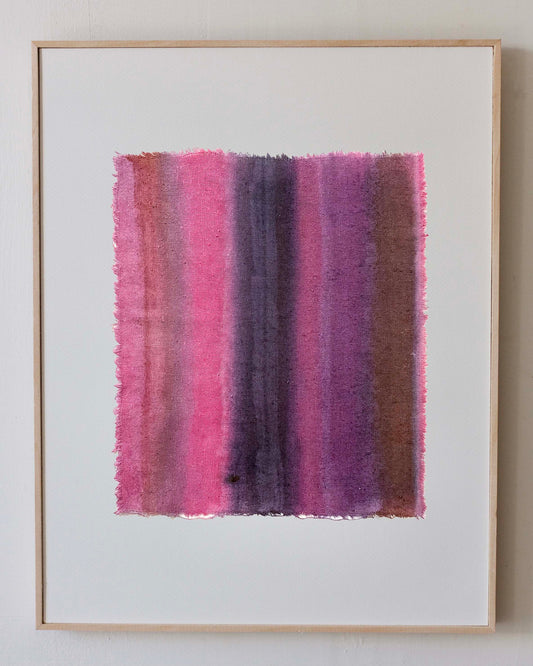 pink stripe - naturally dyed textile