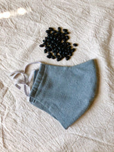 Load image into Gallery viewer, Naturally Dyed, Raw Silk Face Mask, with Black Beans
