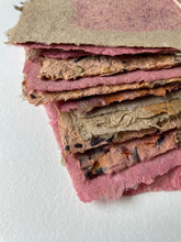Load image into Gallery viewer, handmade naturally dyed paper - 15 6x8&quot; sheets - notecards, stationary, art, craft
