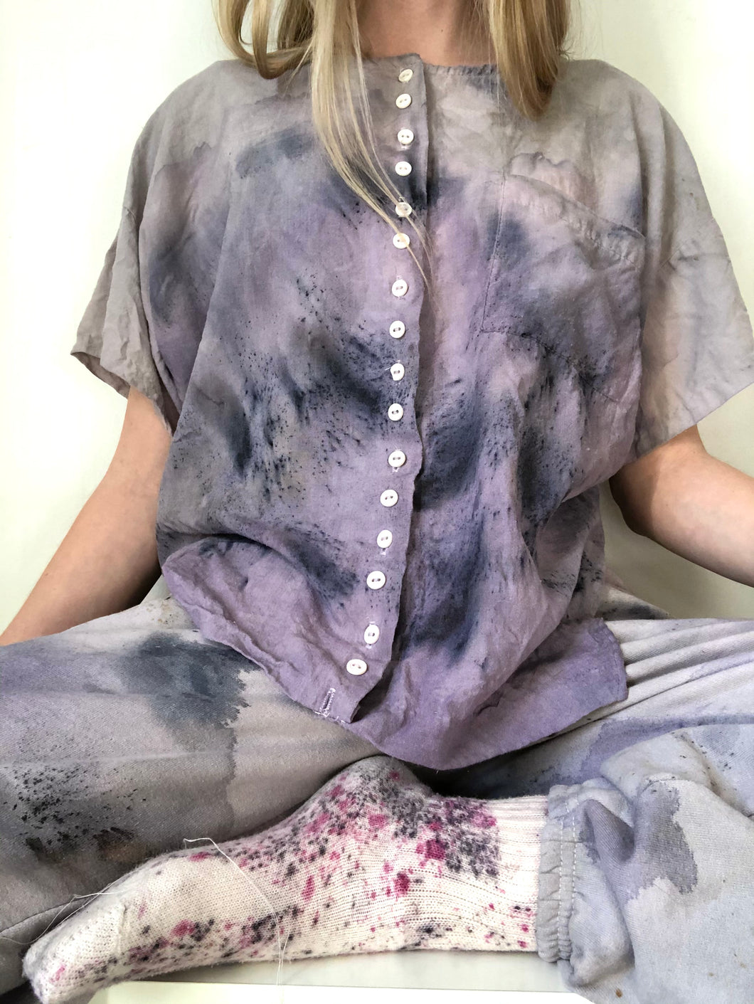 naturally dyed cotton top