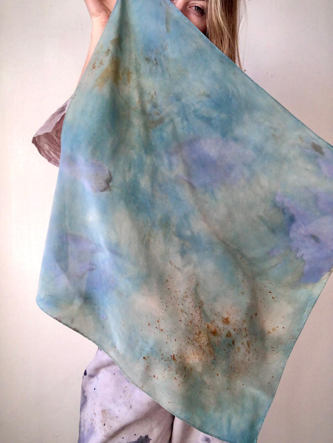 naturally dyed scarf - offshore